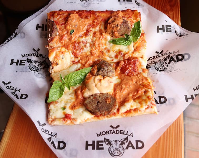 Mortadella Head Pizza with Vodka Sauce Ricotta Meatballs 1
