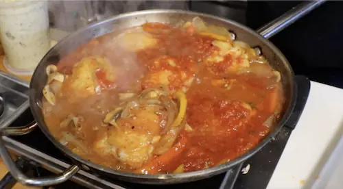 Adding the sauce