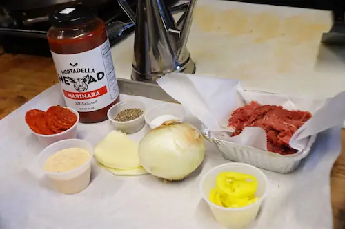 the ingredients for our screamin sicilian sub