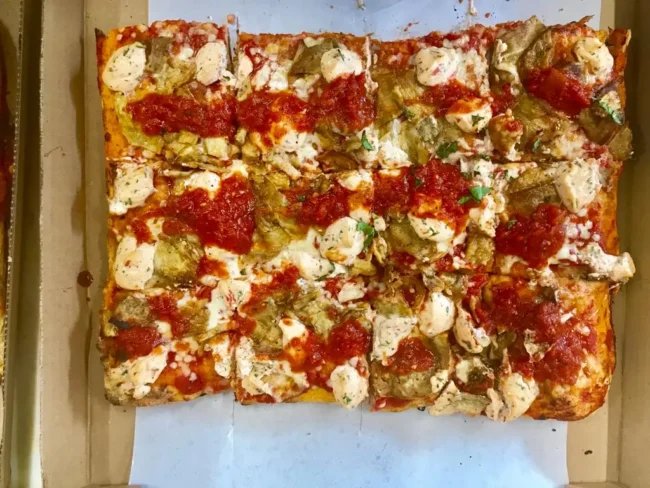 The Jimmy 2 Times is of the many pizzas made with marinara sauce at Mortadella Head