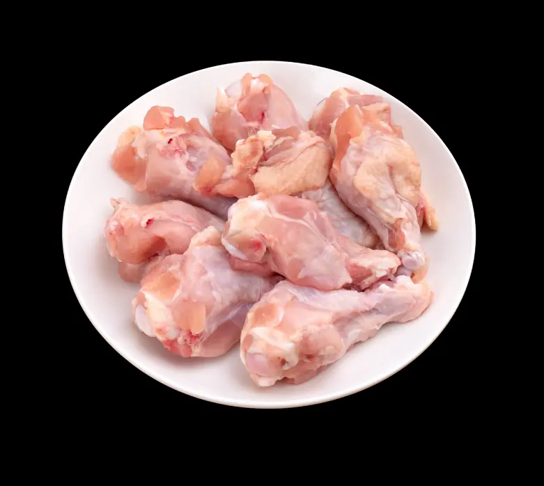 Ten pounds of chicken wings displayed on a table