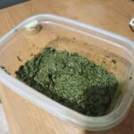 oregano pesto in a food container
