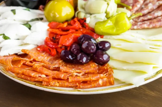 an antipasto board