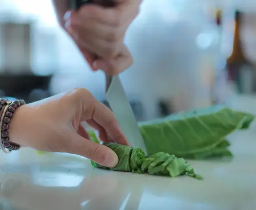 best knives for cutting vegetables-making a chiffonade with a chef's knife