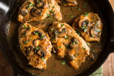 a dish made with a reduction of marsala wine