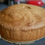 a sponge cake made without butter, eggs, or milk