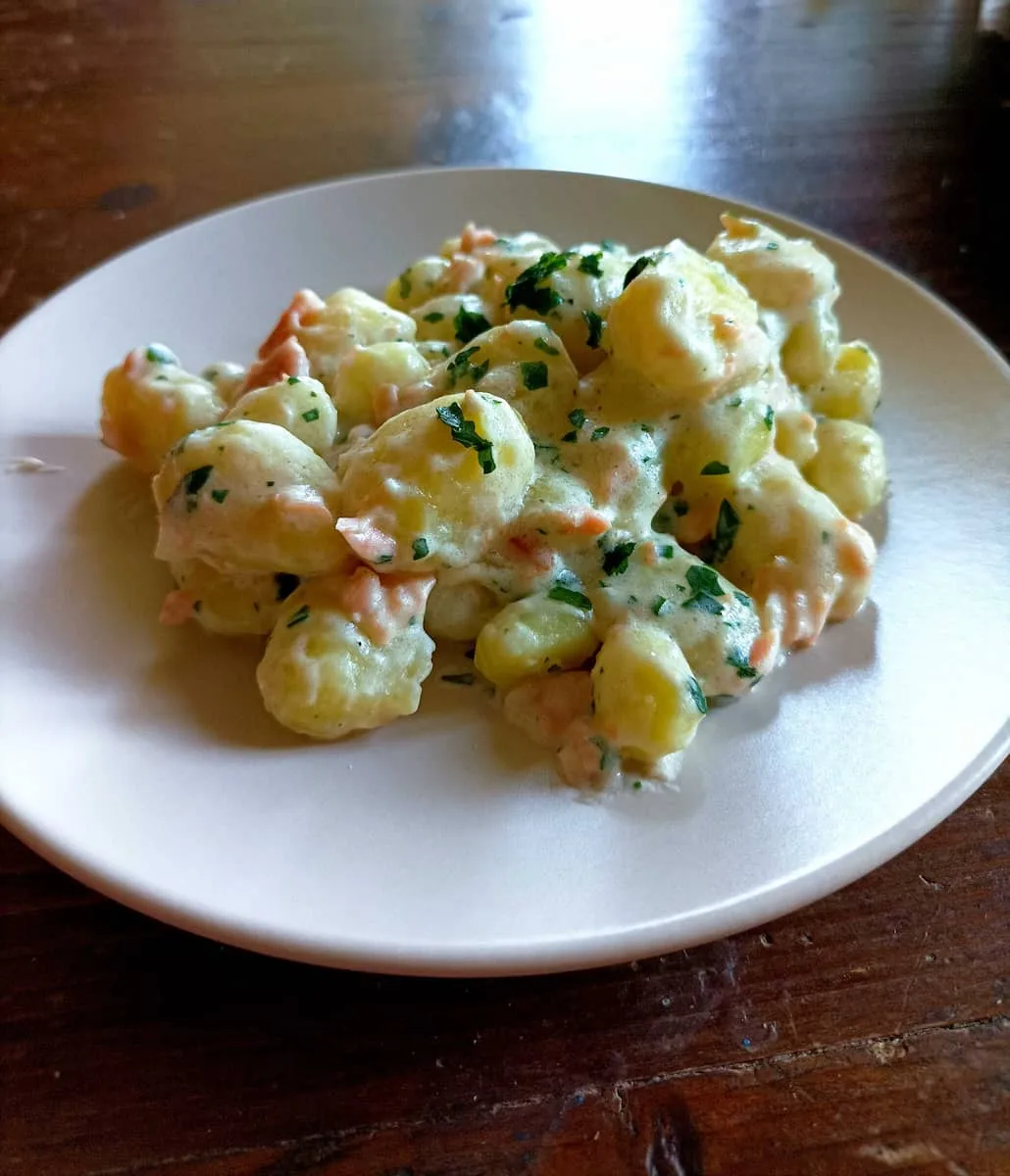 creamy salmon gnocchi