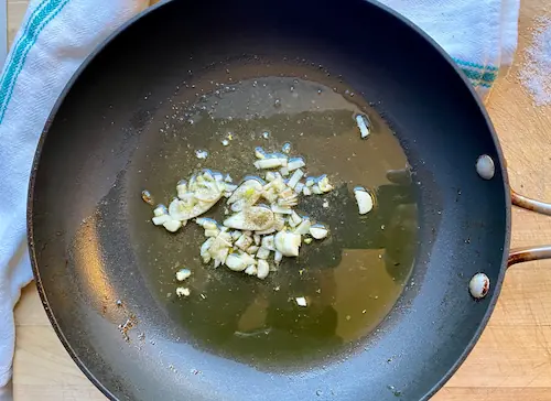 sauteeing garlic