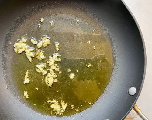 sauteeing garlic