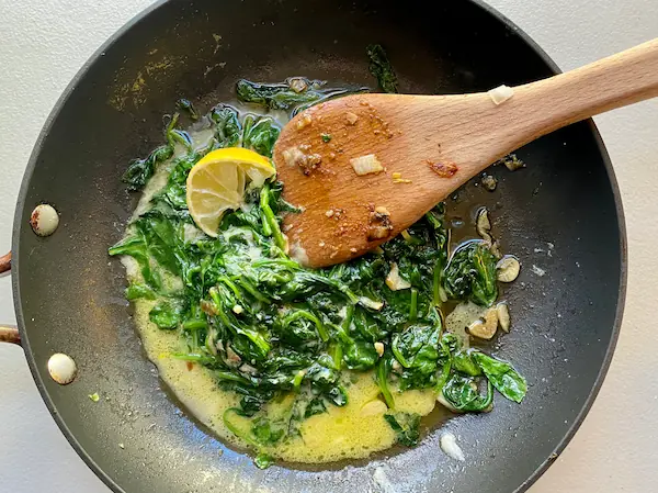 italian christmas food traditions-sauteed spinach, a perfect side dish for christmas eve 