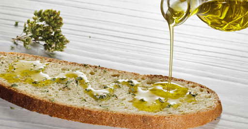 Oregano in a bread with olive oil