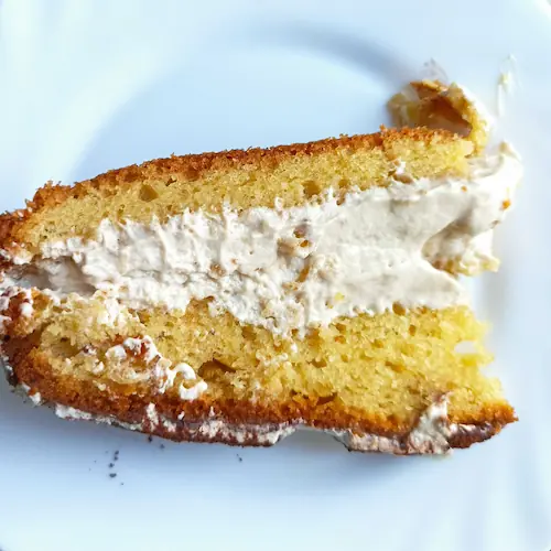 internal view of the cappuccino cake layers