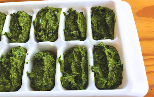 Storing Frozen Basil Cubes