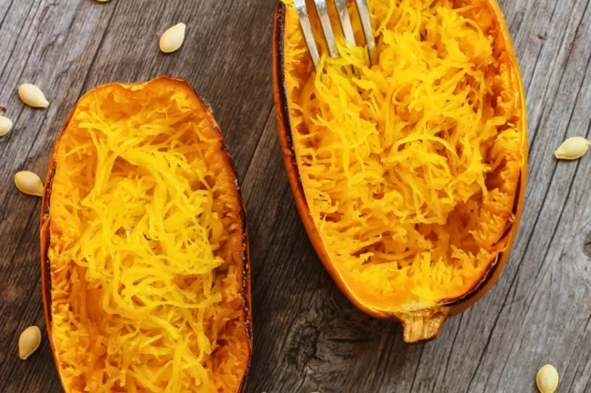 Acorn Maple Roasted Spaghetti Squash Recipe for Thanksgiving