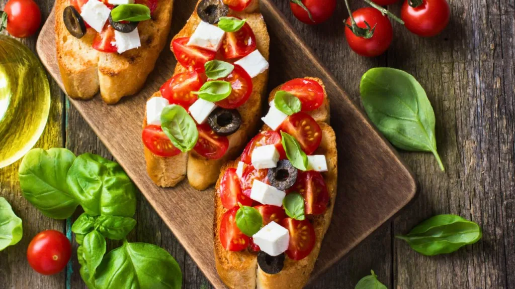 Valentine breakfast ideas - Easy breakfast bruschetta board for valentines day