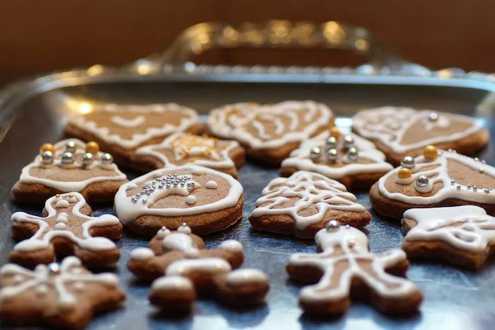 golden brown cookies on baking sheet