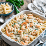 garlicky shrimp alfredo bake recipe