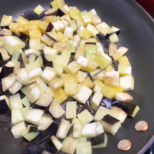 Diced eggplant