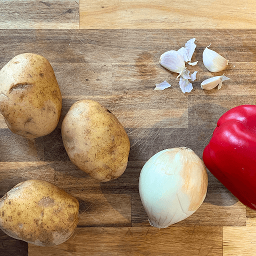 sauteed potatoes with onions - potatoes-onion-peppers