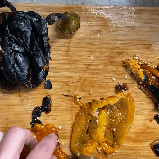 scrape peppers