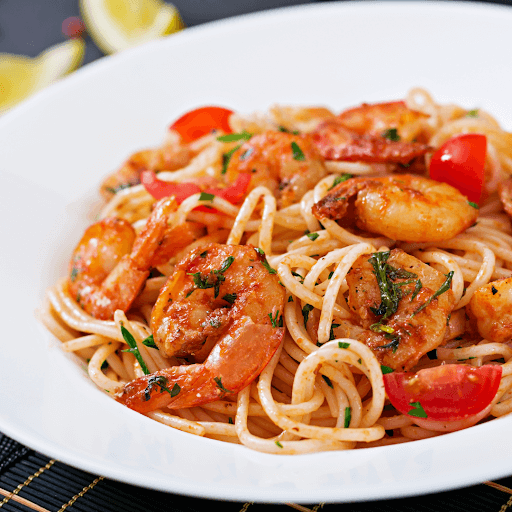 Shrimp Pasta with Tomato-Based Sauce